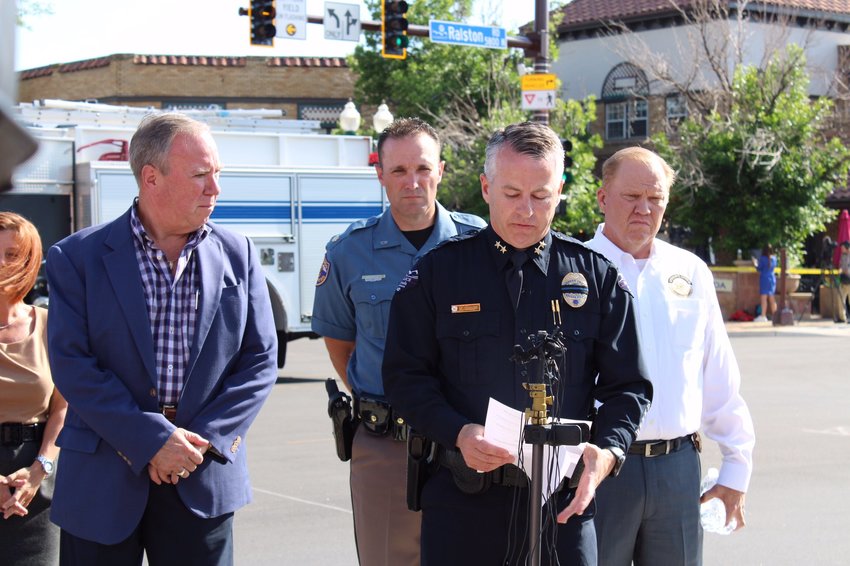 Arvada Police Department Deputy Chief Ed Brady shares additional information about the shooting during a 5:10 p.m. briefing on June 21.